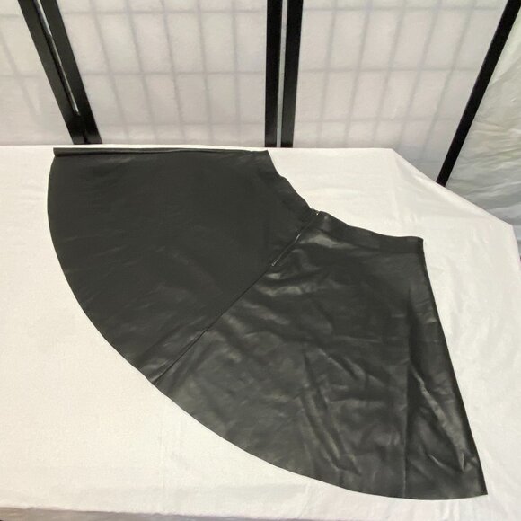 Fahsyee Black Faux Leather Skater Mini Skirt Circle Pleather Back Zip XXXL - Picture 10 of 13